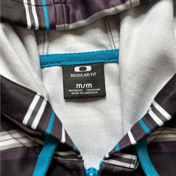 Oakley Jacket Hooded Striped Mens Size Medium - Picture 6 of 8